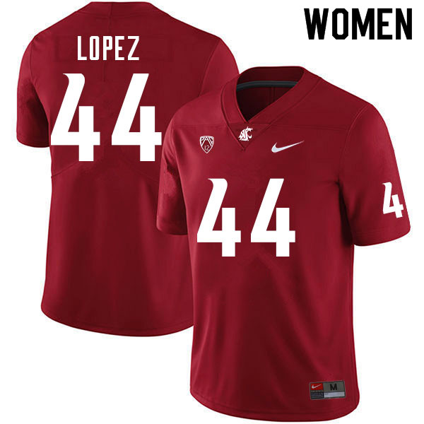 Women #44 Gabriel Lopez Washington Cougars College Football Jerseys Sale-Crimson
